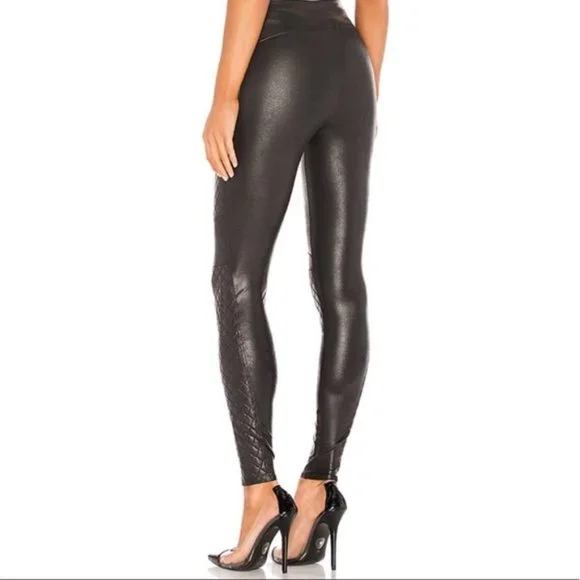 Spanx Faux Leather Quilted Leggings - Picture 4 of 6